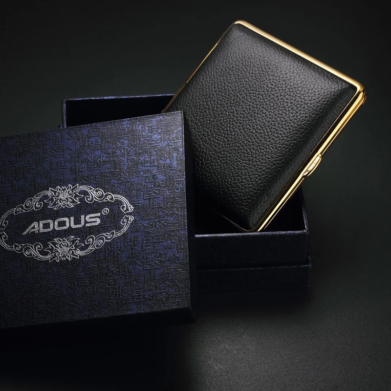 

2020 NEW fashion personality Father Gift 20PCS Leather wear Ultra-thin cigarette case Personality High Quality Smoking tools