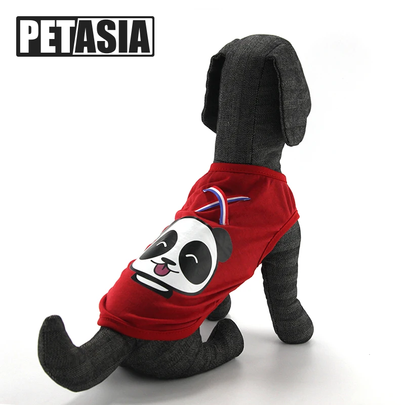 На лето и весну ПЭТ Жилет одежда для собак Футболка с мультяшным рисунком Костюмы