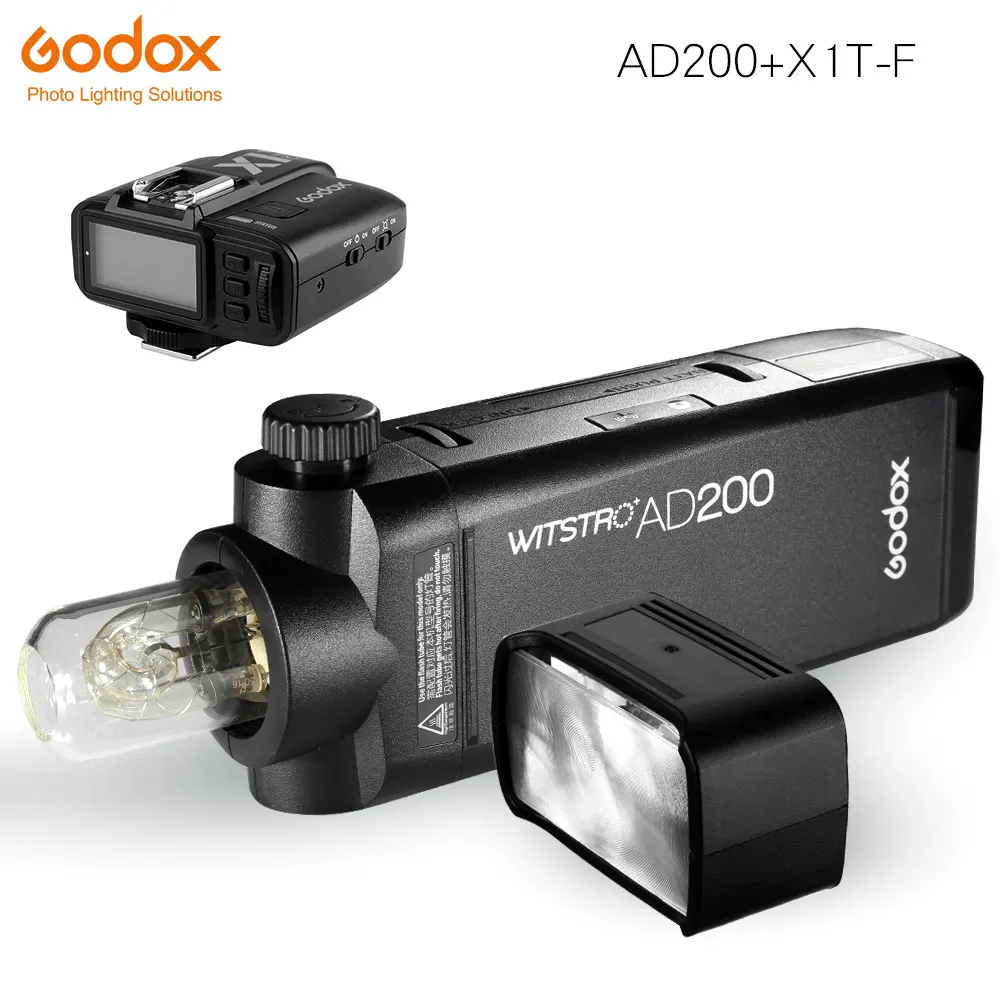 AD200 add X1T-F Godox AD200 200Ws GN 60 ttl Высокоскоростная синхронизация стробоскоп Встроенная 2,4G Беспроводная X система с литиевой батареей 2900mAh - Цвет: AD200 add X1T-F