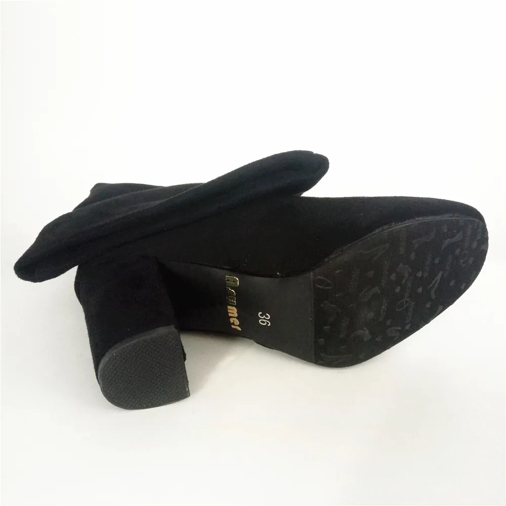 

ASUMER 2020 hot sale new women boots fashion black red blue square toe ladies boots flock autumn winter over the knee boo