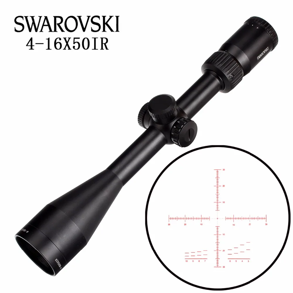Китай SWAROVSKl 4-16X50 IR Riflescope F191 с красной подсветкой Стекло гравированное сетка башенки сброс полный размер охотничьи прицелы