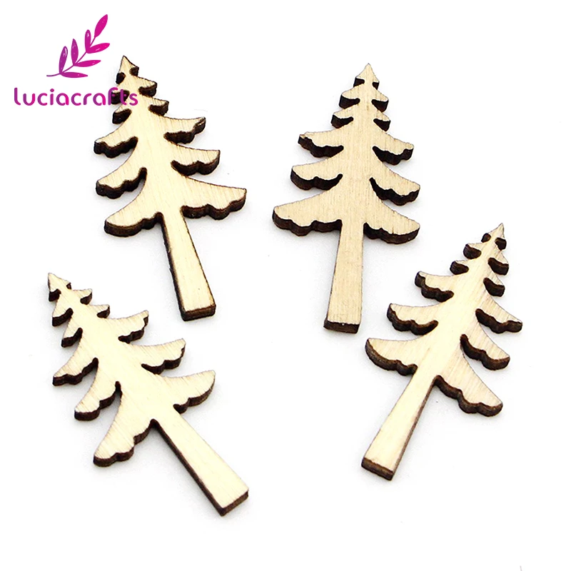 Деревянные украшения Lucia crafts 50 шт./лот 17-35 мм рождественская подвеска с