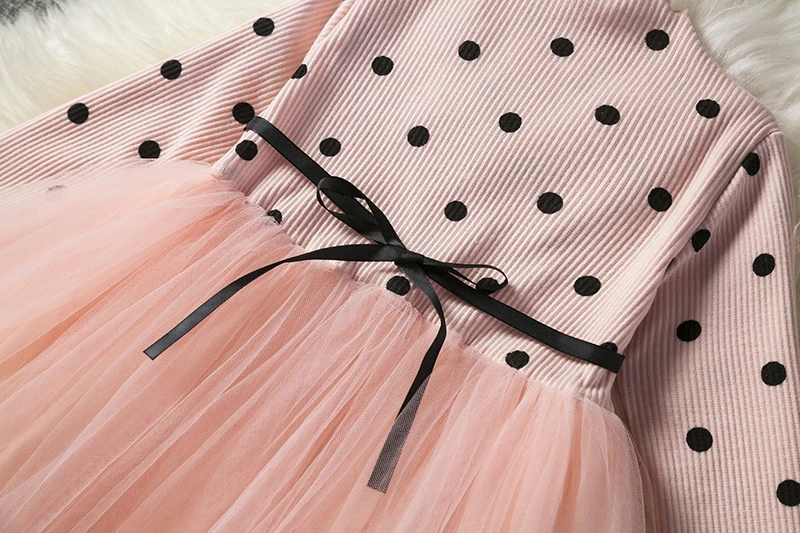 2018 New Toddler Infant Kid Girl Baby Polka Dot Dress Pageant Party Prom Wedding Casual Long Sleeve 1-5T Clothing | Детская одежда и