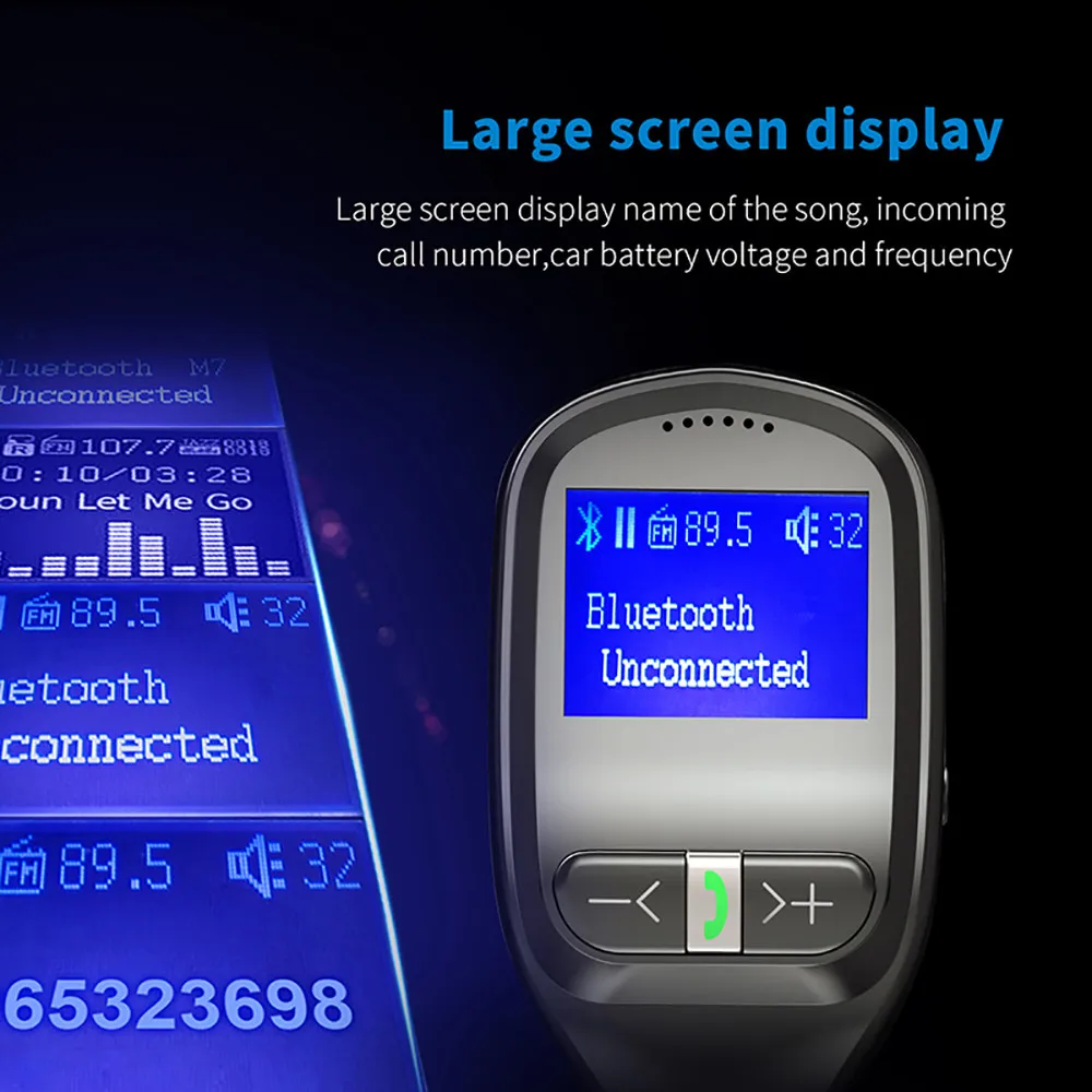 Новый Многофункциональный беспроводной Bluetooth fm передатчик ЖК дисплей mp3 плеер USB
