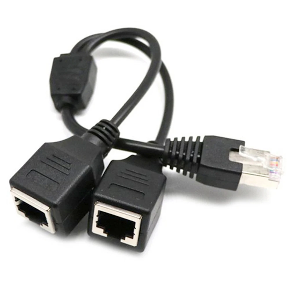 RJ45 Y адаптер сетевой сплиттер стабильная передача Cat5 простой в использовании LAN