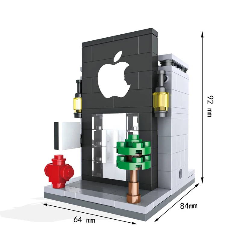 6405 no box Мини город уличный магазин игрушек розничный магазин 3D модель McDonald KFCE кафе Apple миниатюрный строительный блок для детей совместимый - Цвет: 6405 no box