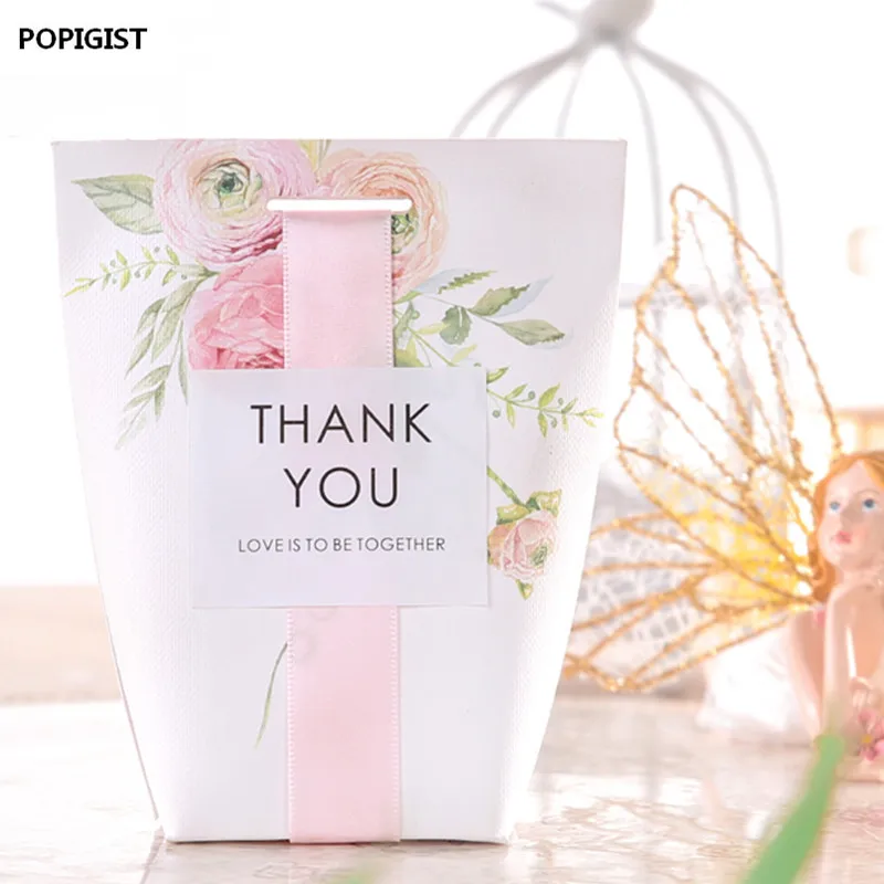 Upscale Creative wedding gift box candy Chocolate Box + ribbon three designs 50pcs | Дом и сад