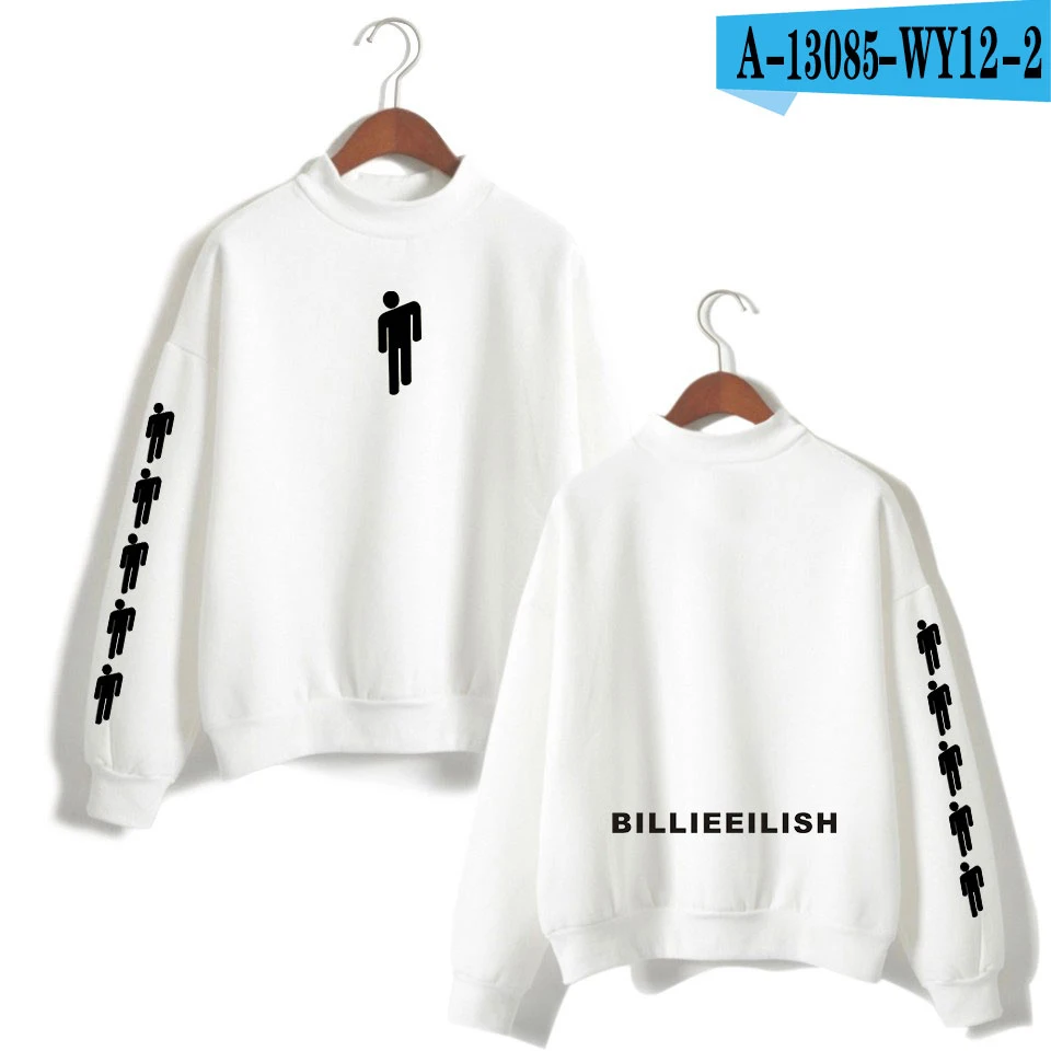 Billie Eilish толстовки с принтом, свитшоты для женщин и мужчин, одежда в стиле хип-хоп, хлопковые водолазки с длинным рукавом, свитшоты - Цвет: Хаки