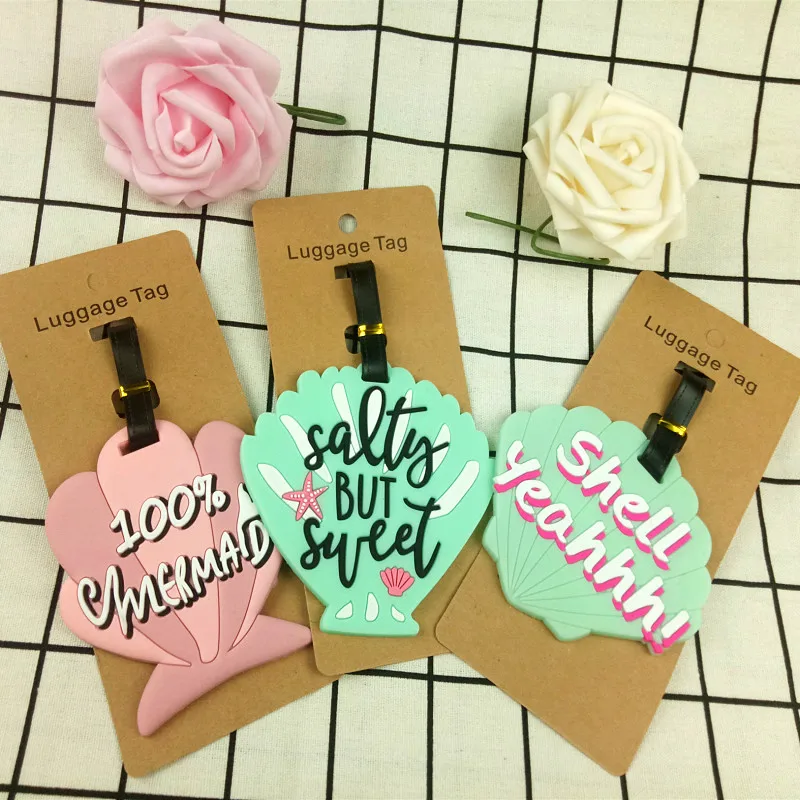 Новый мультфильм в виде ракушки аксессуары для путешествий чемодана Теги ПВХ