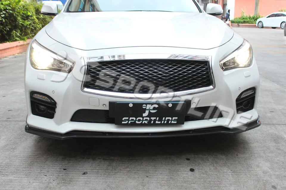 Полностью из углеродного волокна передний бампер спойлер для Infiniti Q50 Спорт бампер седан 4 двери только- автомобиля Тюнинг Запчасти