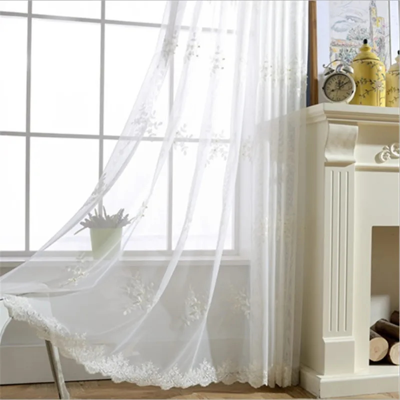 Европейский Кружевной Тюль с вышивкой и жемчугом занавеска для гостиной спальни