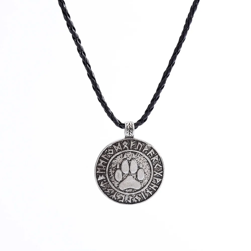 Ожерелье с подвеской принтом медведя в скандинавском стиле ожерелье форме руны