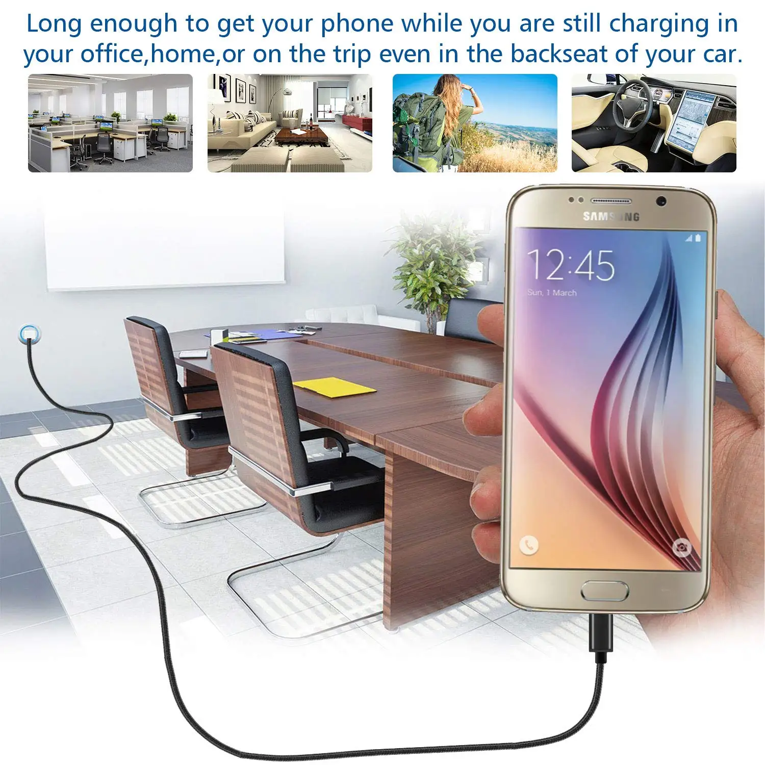 Нейлоновый плетеный кабель для быстрой зарядки Micro USB Samsung Leadership 8/Z2 Z4/W2017/Galaxy J5 Pro