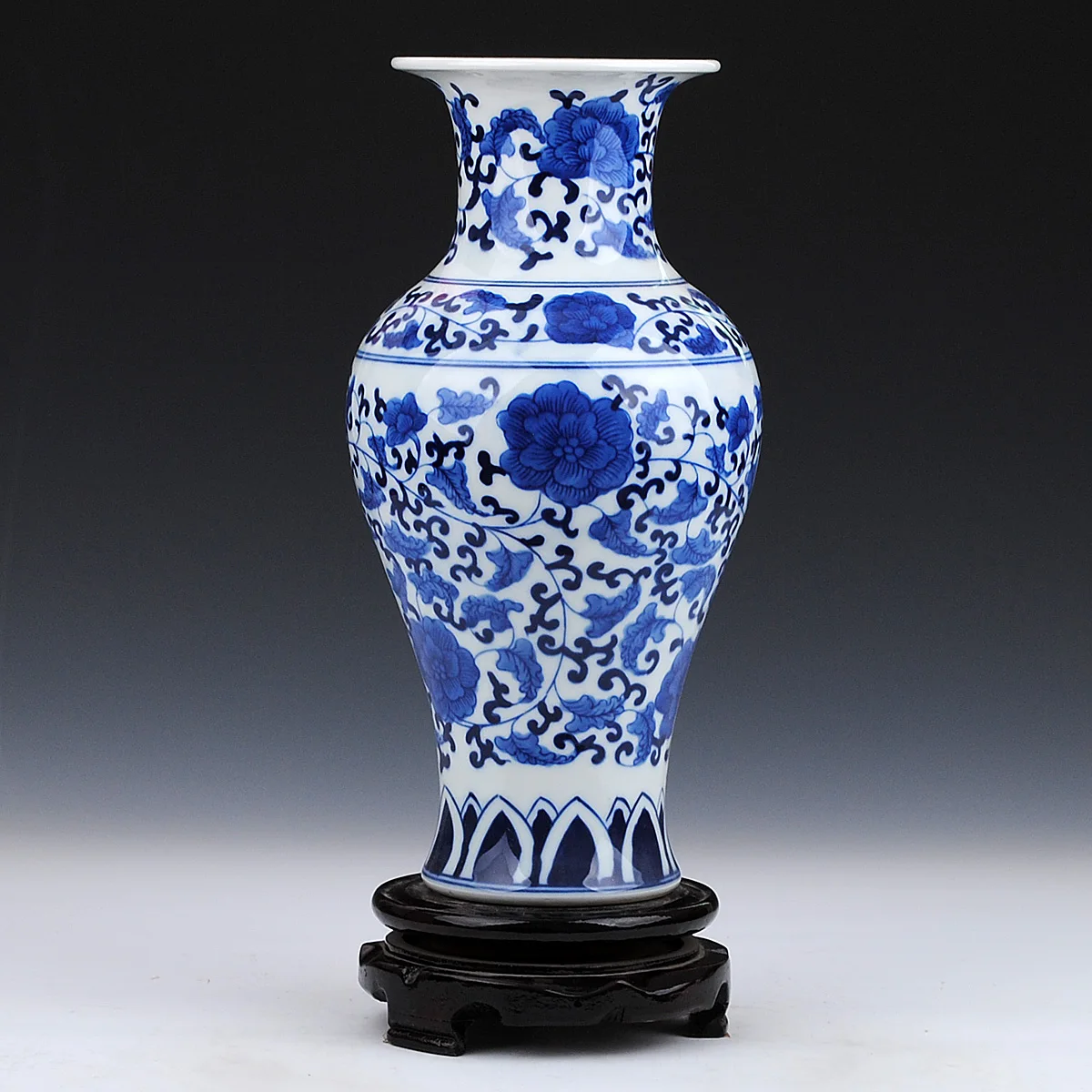 

Ceramics blue and white porcelain vase modern fashion crafts home decoration fish tail bottle