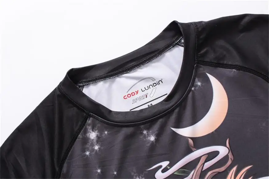 Мужская компрессионная рубашка Rashguard с длинным рукавом и 3D принтом Jiu Jitsu футболки