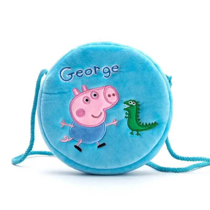 Подлинный Свинка Пеппа 16 см плюшевые рюкзаки детское портмоне Peppa Goerge круглая сумка Плюшевые игрушки Детские милые подарочные игрушки 1 шт