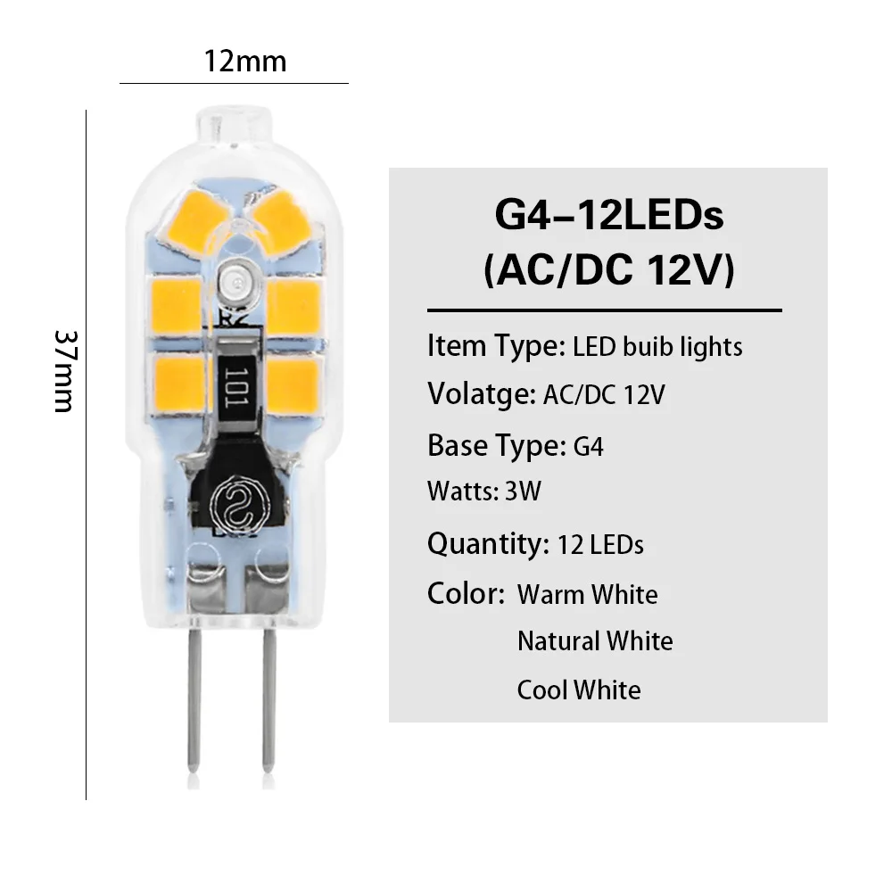 G4 12V YWXLight G4 G9 светодиодный светильник 3 Вт 5 Вт Мини светодиодный светильник AC 220 В DC 12 В 2835SMD прожектор Высокое качество освещение заменить галогенные лампы - Испускаемый цвет: G4 12V