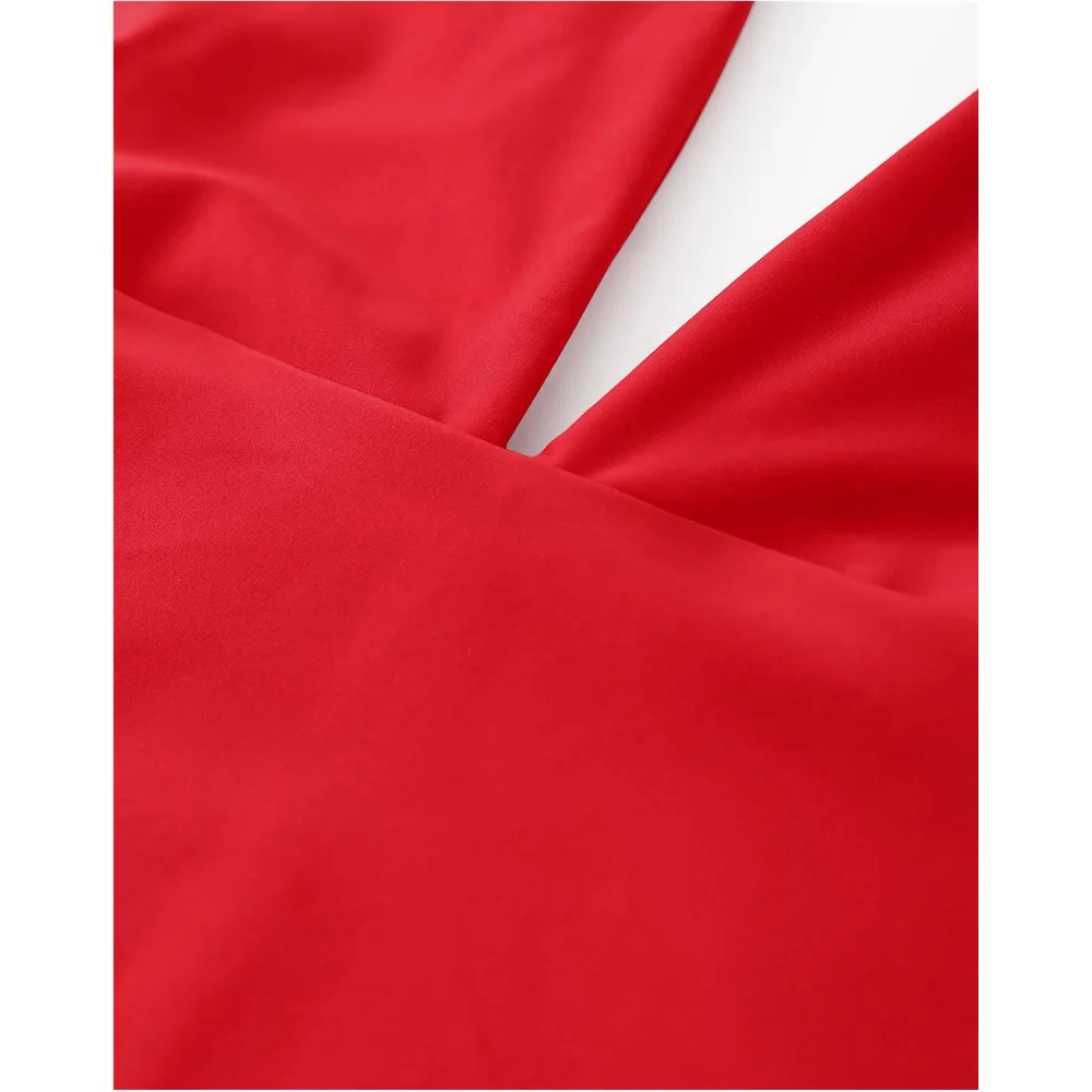 Женский слитный купальник с высокой талией и глубоким V-образным вырезом | Спорт