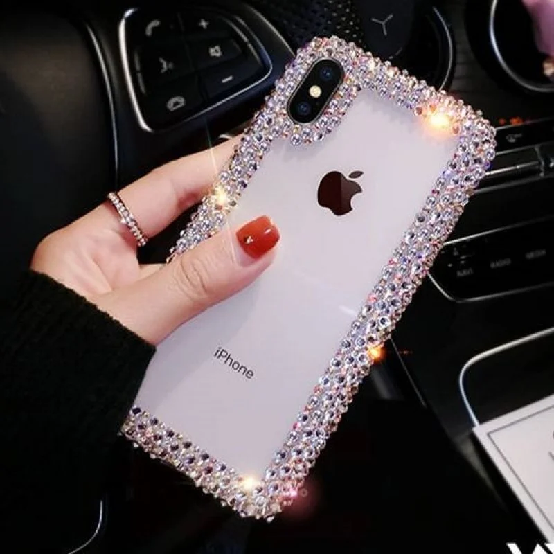 Роскошные модные С кристалалми и стразами чехол для телефона samsung Galaxy A30 A40 A50 A70 A20