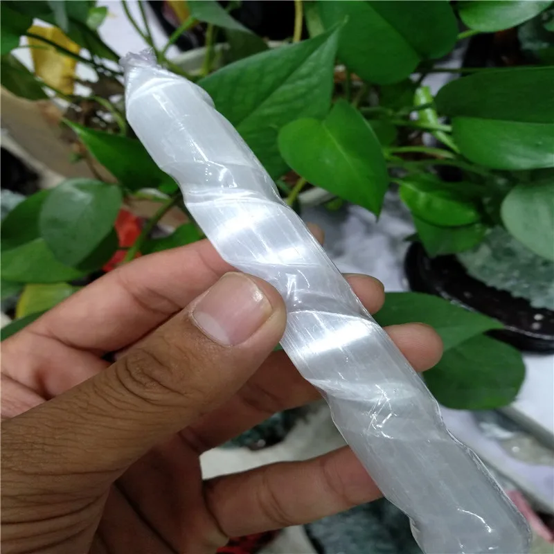 Selenite Хрустальная Массажная палочка &quotспиральная полированная круглая и