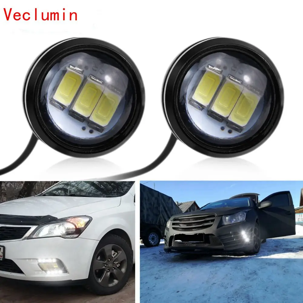 2 шт. автомобильный DRL Eagle Eye angel eyes Светодиодный дневной ходовой светильник для мотоцикла с винтовой лампой водонепроницаемый 5630SMD автомобильный Стайлинг