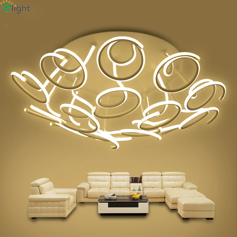 Скандинавские Цветочные Алюминиевые светодиодные потолочные люстры лампа Блеск