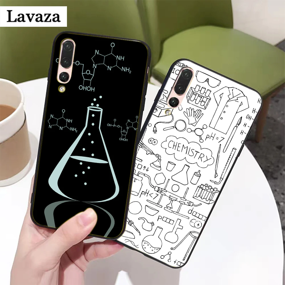 chemistry scribbles Silicone Case for Huawei P8 Lite 2015 2017 P9 2016 Mimi P10 P20 Pro P Smart Z 2019 P30 | Мобильные телефоны и