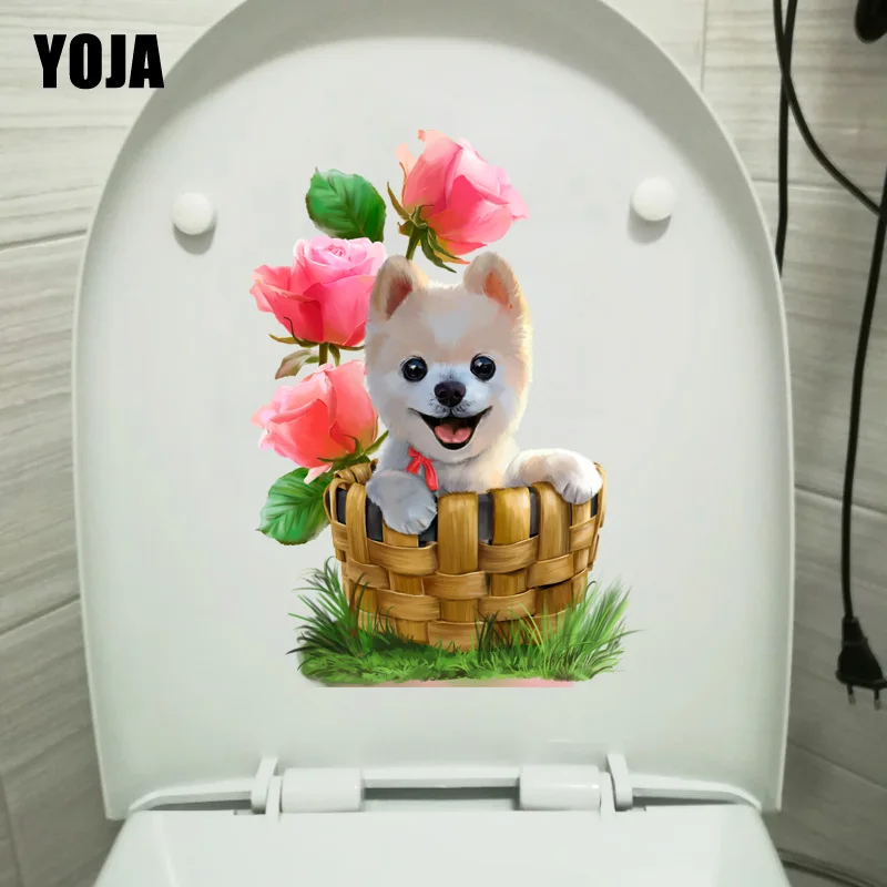 YOJA цветная ручная роспись собак Toiltte 17 8*25 см декоративная наклейка на стену
