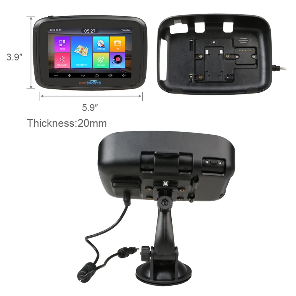 Fodsports ipx7 водонепроницаемые moto rcycle навигации 5 дюймов moto автомобиля gps Wi-Fi, 16G moto rbike навигатор android 6,0 FM 3000 мАч батарея