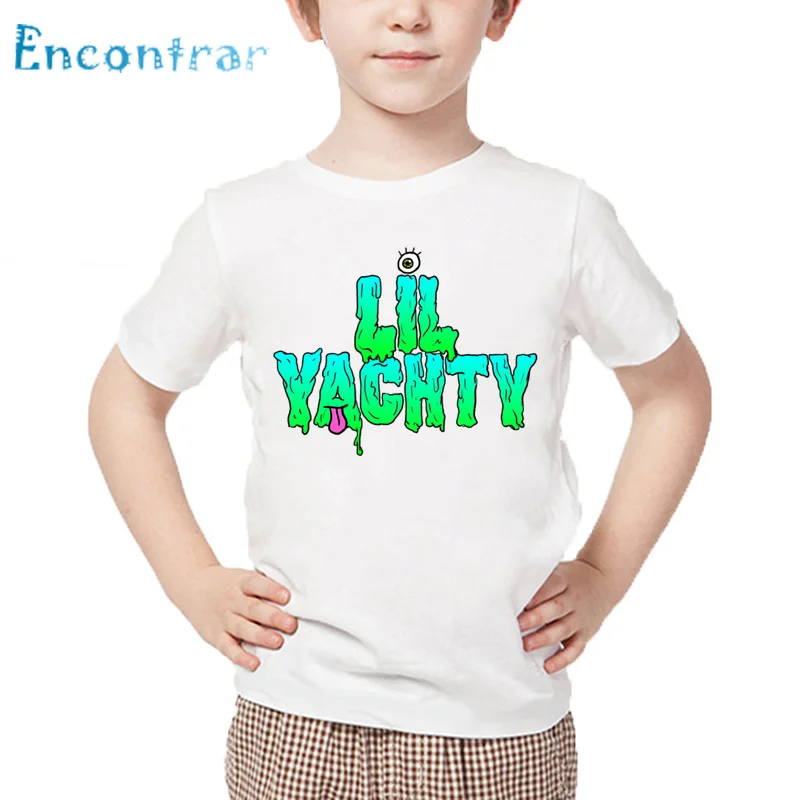 Детская забавная футболка с принтом Lil Yachty детские летние белые топы короткими