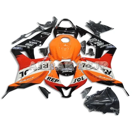Полный комплект обтекателя Для Honda CBR600RR F5 2007 2008 CBR600 RR ABS пластиковые детали для мотоцикла кузова Repsol оранжевый красный черный - Цвет: Painted