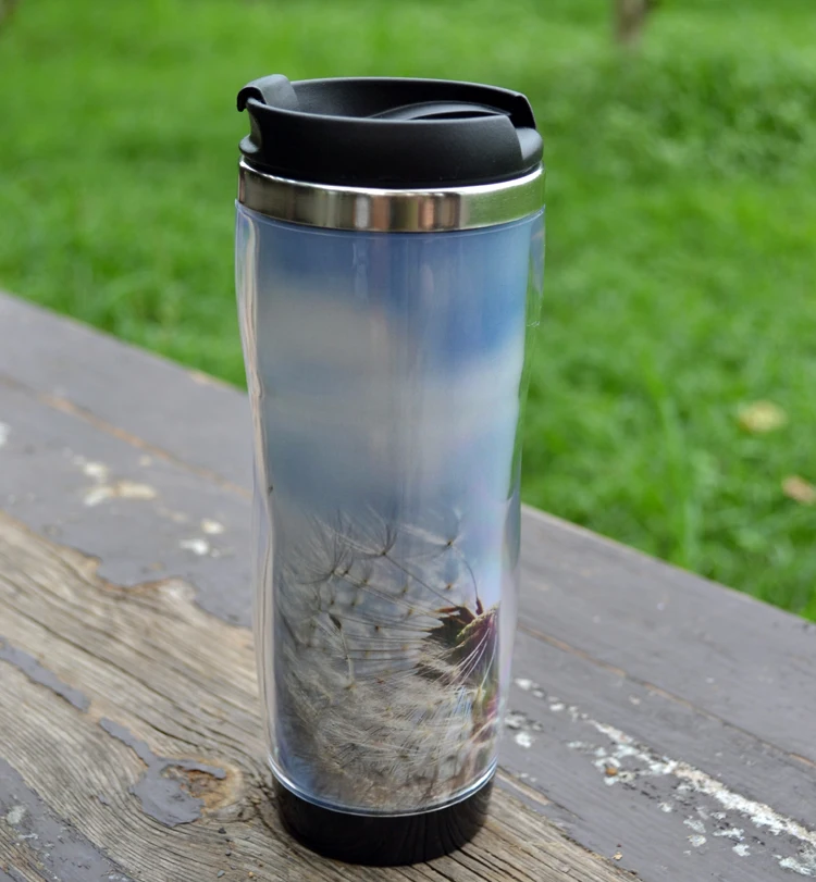 Дорожная кружка рекламная для кофе сделай сам с розами и губами вашим логотипом