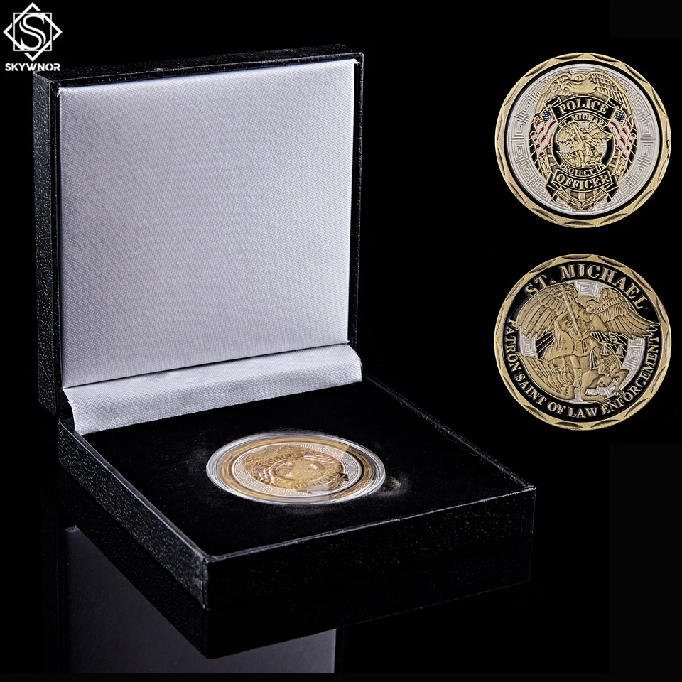 St Michael Archangel полицейский и бронзовый Сувенирный вызов монеты США W/роскошная