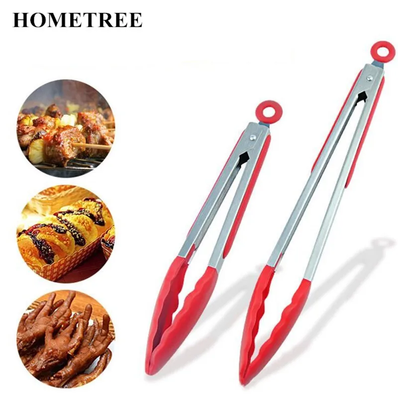 

HOMETREE 9inch/12inch BBQ Bread Food Clip Kitchen Tools Stainless Steel Kitchen Locking Tongs Clip Kitchen Cooking Utensil H864