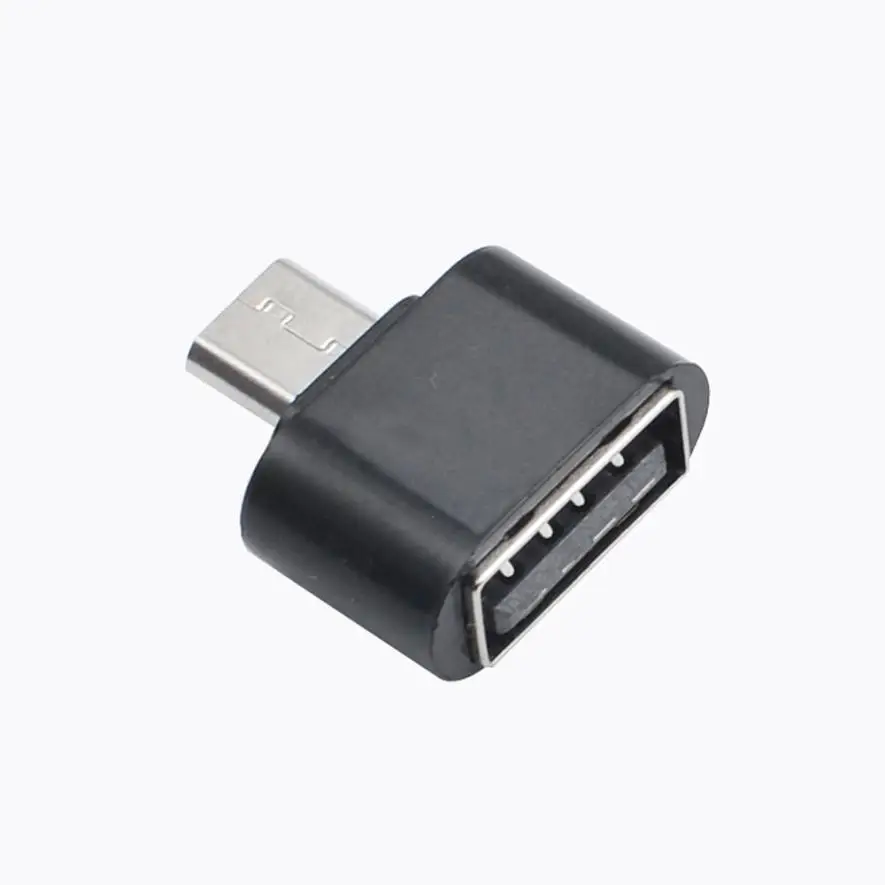 Микро USB к USB OTG мини адаптер конвертер для Android смартфона 19 января - Цвет: Black