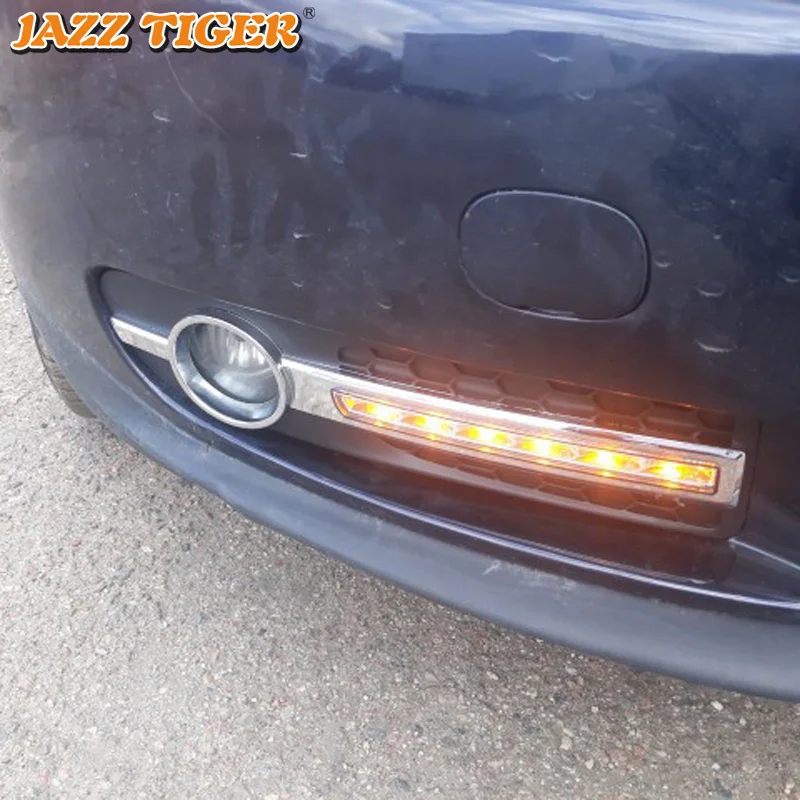 

JAZZ TIGER Yellow Turn Signal Function 12V Car DRL Lamp LED Daytime Running Light For Volvo S80 2009 2010 2011 2012 2013