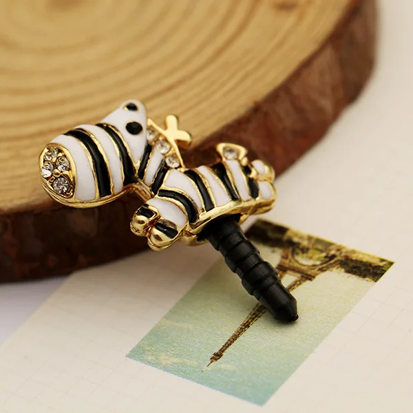 Милый мультфильм лошадь кошка Dust Разъем 3.5 мм штекер наушников Наушники Cap уха