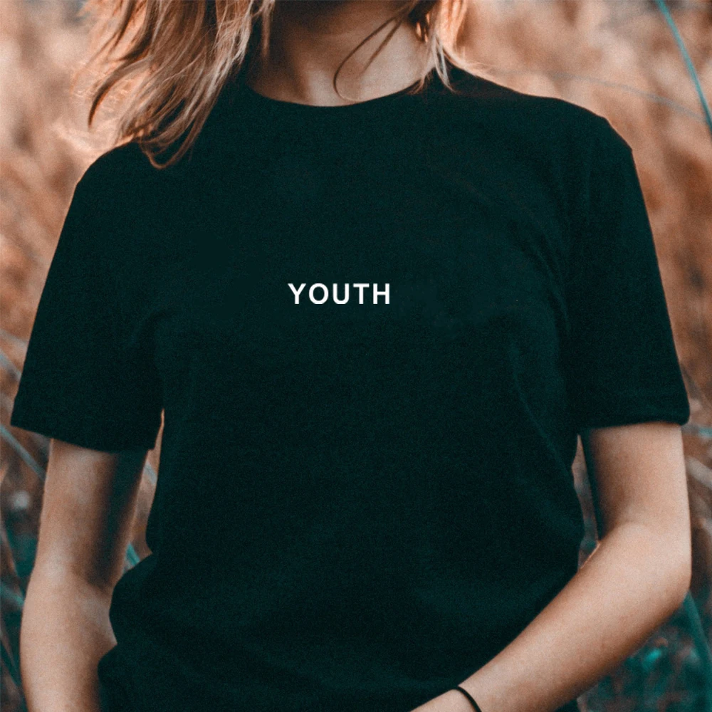 Футболка в стиле Харадзюку с изображением молодежи хлопковая рисунком для