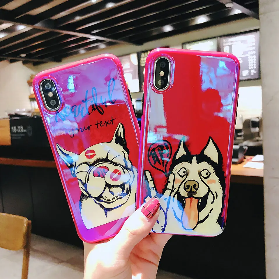 Милая собака шаблон случаи телефона для iPhone 6 6S Коке X XR XS Max высокое качество из