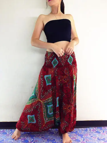 Модные Удобные Пляжные мешковатые женские шаровары в стиле бохо цыганские хиппи