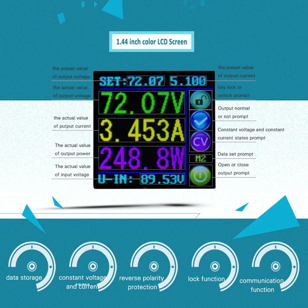 Цифровой программируемый понижающий модуль питания RD DPS8005 с ЖК-дисплеем