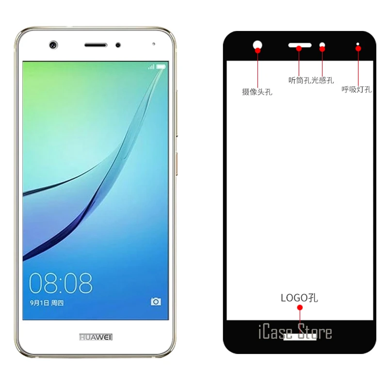Полное покрытие Экран протектор Закаленное Стекло для Huawei P10 Lite Plus Honor 8 P9 P8 2017 V9 V8
