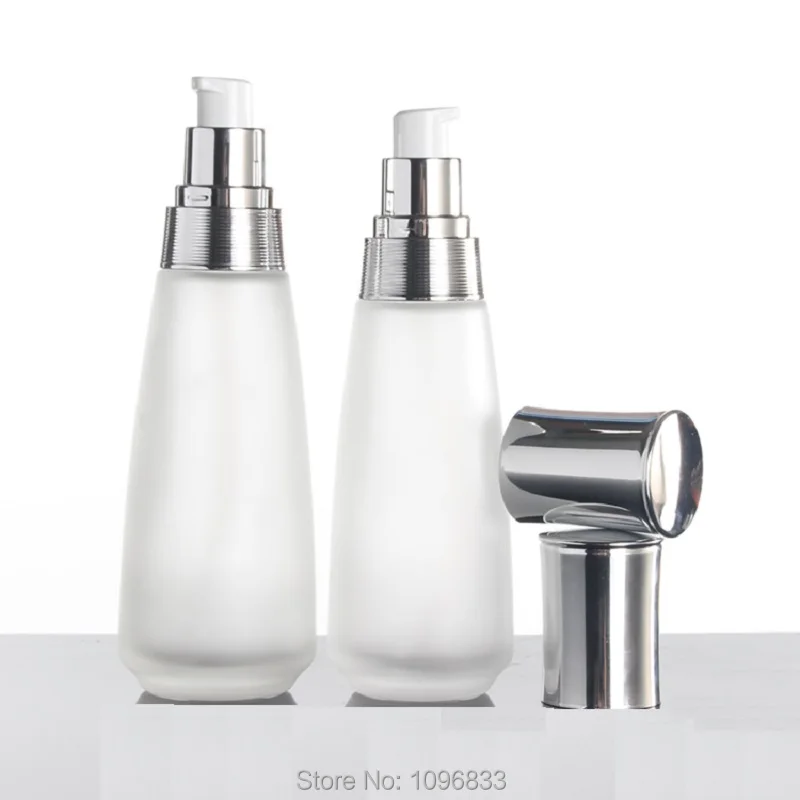 Empty Glass Jar 50G Cosmetic Container Frosted Lotion Pump Bottle 120ml 100ml 45ml 30ml Perfume Vials 8pcs/Lot | Красота и здоровье