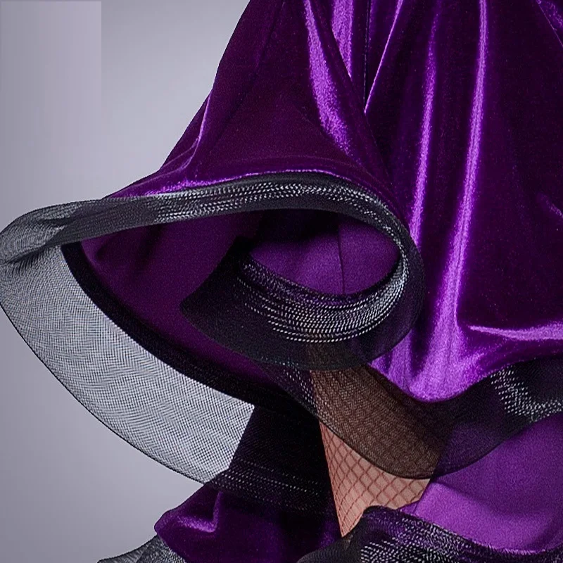 Новый женский бархатный латинский/Румба/Самба/ковбойский танцевальный костюм