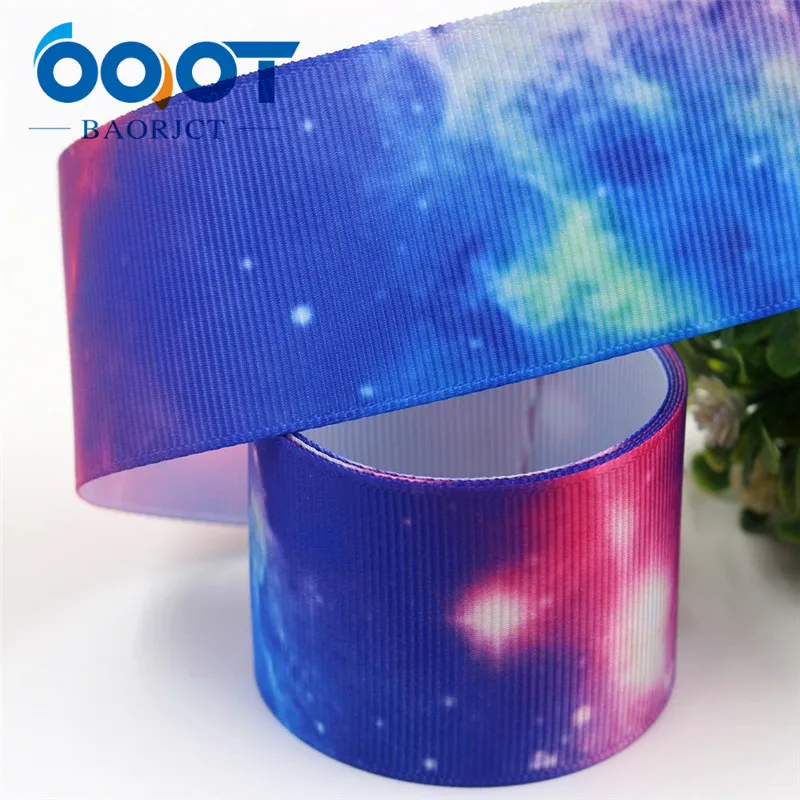 I-19529-1332 OOOT BAORJCT I-19529-1332, 38 мм, 10 ярдов Красочные звездное небо корсажные ленты, DIY головной убор Свадебные украшения материалы - Цвет: I-19529-1332