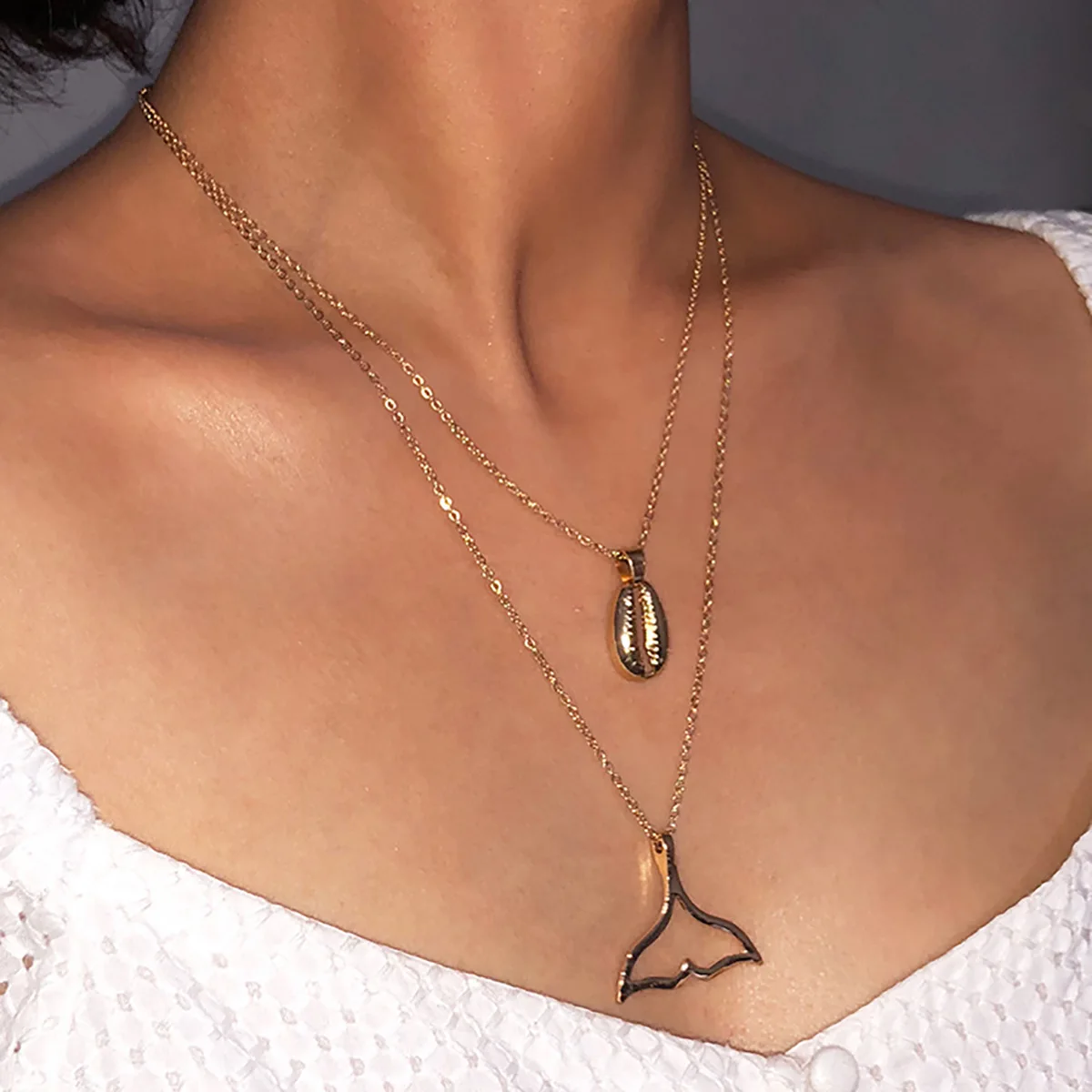 2019 Винтаж цепи Девы Марии Многослойные Seashell Длинная цепочка с подвеской ожерелье