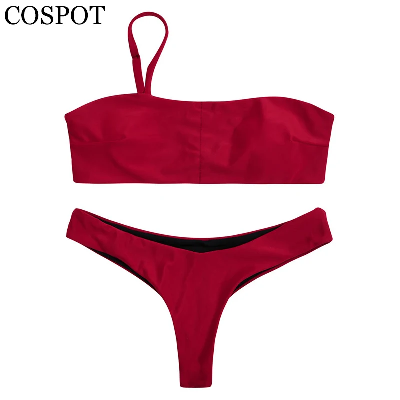 Бикини COSPOT 2019 однотонные купальники женские сексуальные стринги купальник
