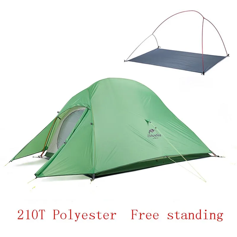 210T Green Naturehike CloudUp Серии Сверхлёгкая Палатка Туристическая Кемпинговая Палатки Для Отдыха На Природе Для Туризма 2 Человека Из 20D Нейлона NH17T001-T - Цвет: 210T Green