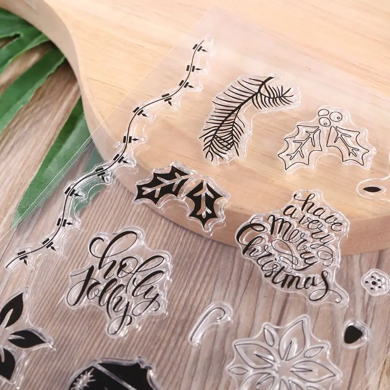 Рождественские Силиконовые DIY прозрачные штампы Скрапбукинг для фотоальбома