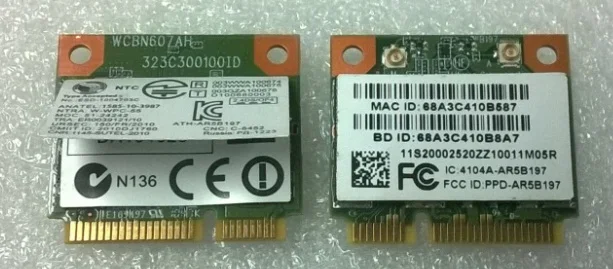 

New Original Atheros AR9287 AR5B197 802.11b/g/n WIFI+For Bluetooth-compatible3.0 Half Mini PCI-E Wireles Card